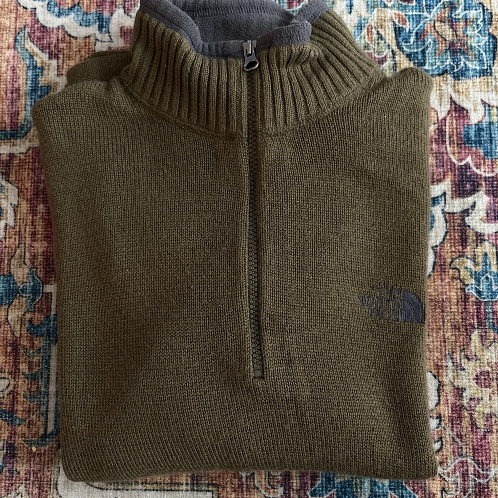 The North Face Men's Khaki Zip-Up Sweater
